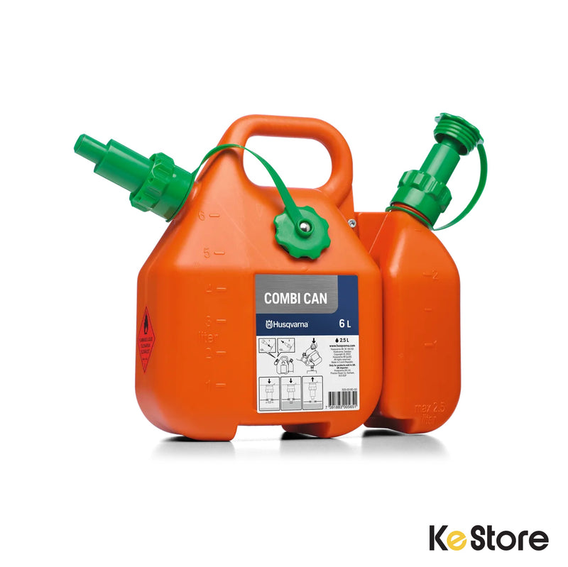 ハスクバーナ コンビ缶 混合ガソリン6L(オートストップ) チェンオイル2.5L